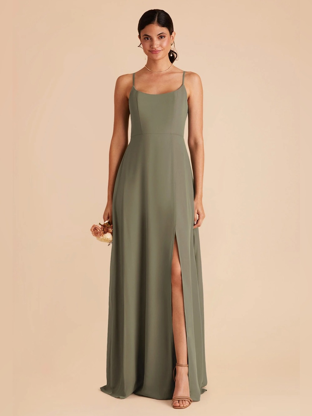 L Birdy Grey Amy Thyme Green Chiffon Dress